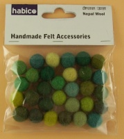 Handmade Felt Accessories - 10mm Balls - Greens